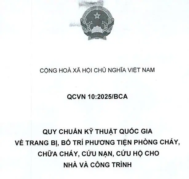 Ban hành Thông tư số 103/2025/TT-BCA ngày 04/11/2025 ban hành Quy chuẩn kỹ thuật quốc gia về trang bị, bố trí phương tiện phòng cháy, chữa cháy, cứu nạn, cứu hộ cho nhà và công trình